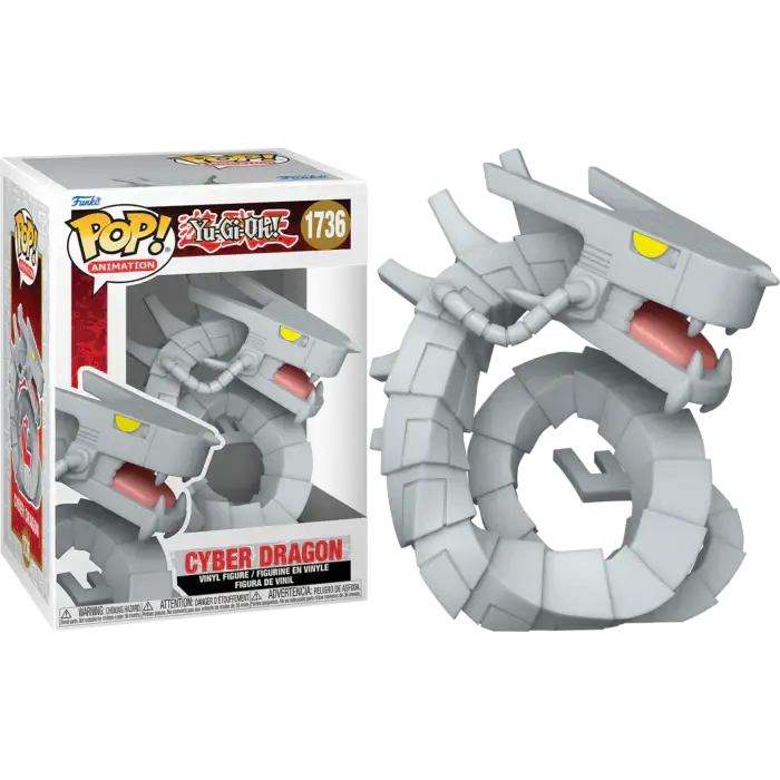 Cyber Dragon vinyl figure from Pop Animation 1736 Yu-Gi-Oh series in packaging