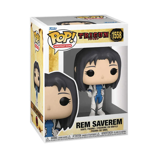 Rem Saverem vinyl figure #1558 from Trigun in blue outfit for trading card collectors