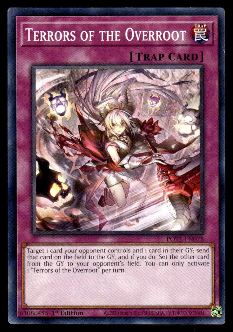 Dynamic Terrors of the Overroot Yu-Gi-Oh trading card artwork in red and purple tones