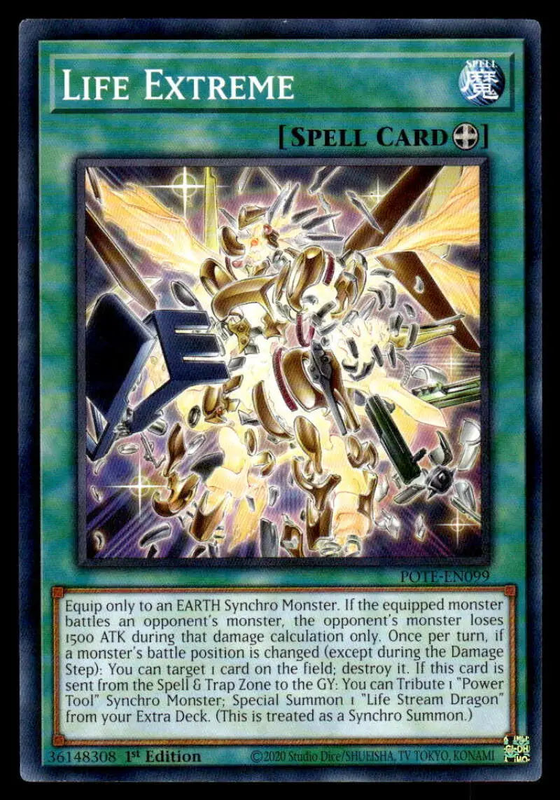 Life Extreme card from Power of the Elements POTE-EN099 with burst of golden energy
