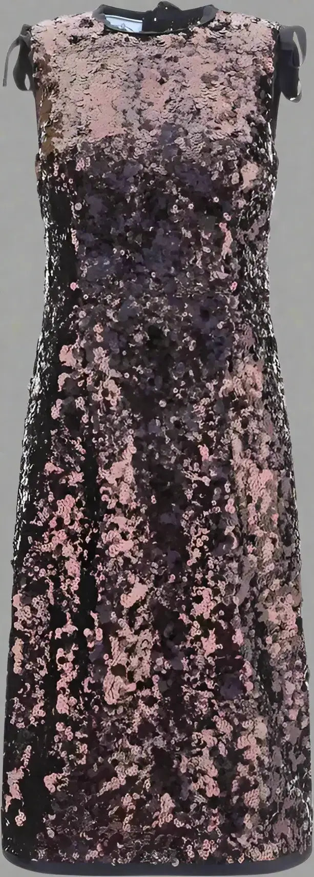 Black and pink sequined midi dress with high neckline from PRADA Polyester Sequined midi Dress