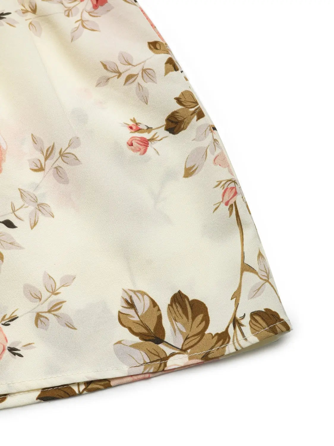 Printed Ruffled Hem V-Neck Sleeveless Dress - dress