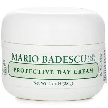 White jar of Mario Badescu Protective Day Cream for combination dry sensitive skin