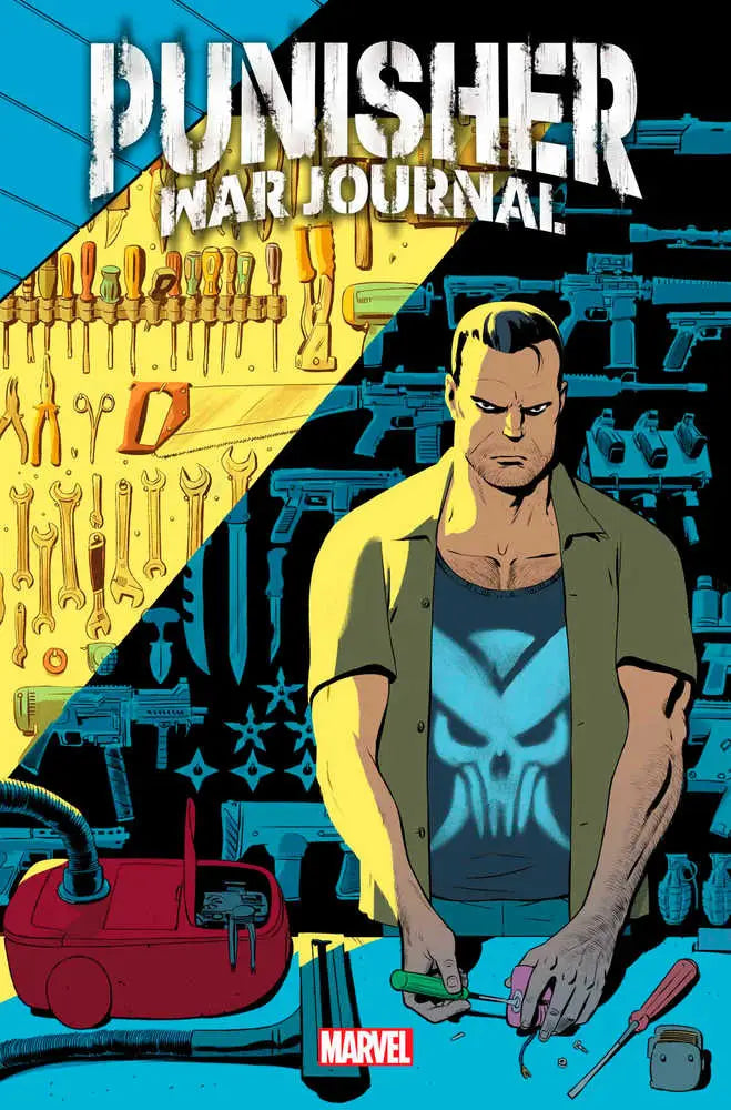 Comic book cover of Punisher War Journal Base #1 featuring muscular figure in yellow jacket