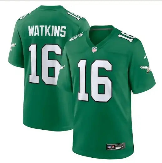 Green Watkins 16 NFL jersey displayed in Philadelphia Eagles Nike Alternate Game Jersey Kelly Green