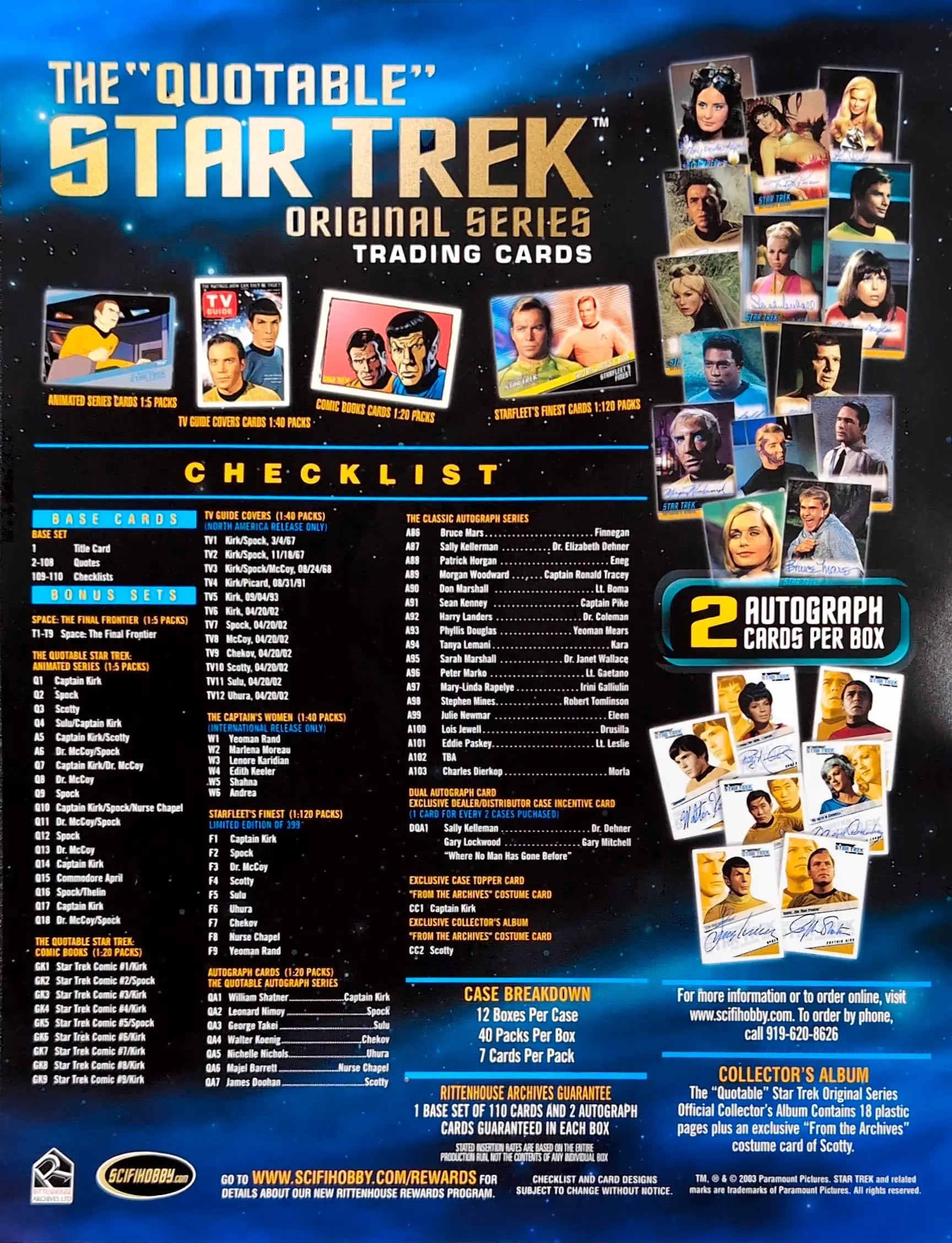 Star Trek trading card advertisement from the Quotable Star Trek Original Series collection
