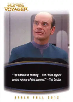 Man in Starfleet uniform from Star Trek Voyager with quote on Quotable promo card