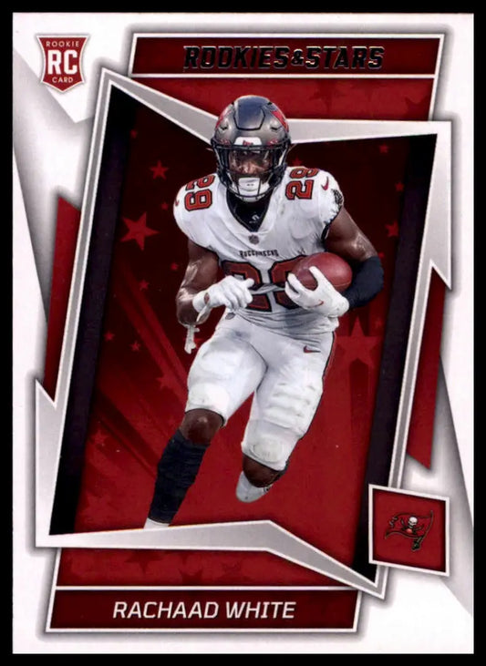 Rachaad White 2022 Panini Rookies & Stars football trading card featuring Tampa Bay Buccaneers