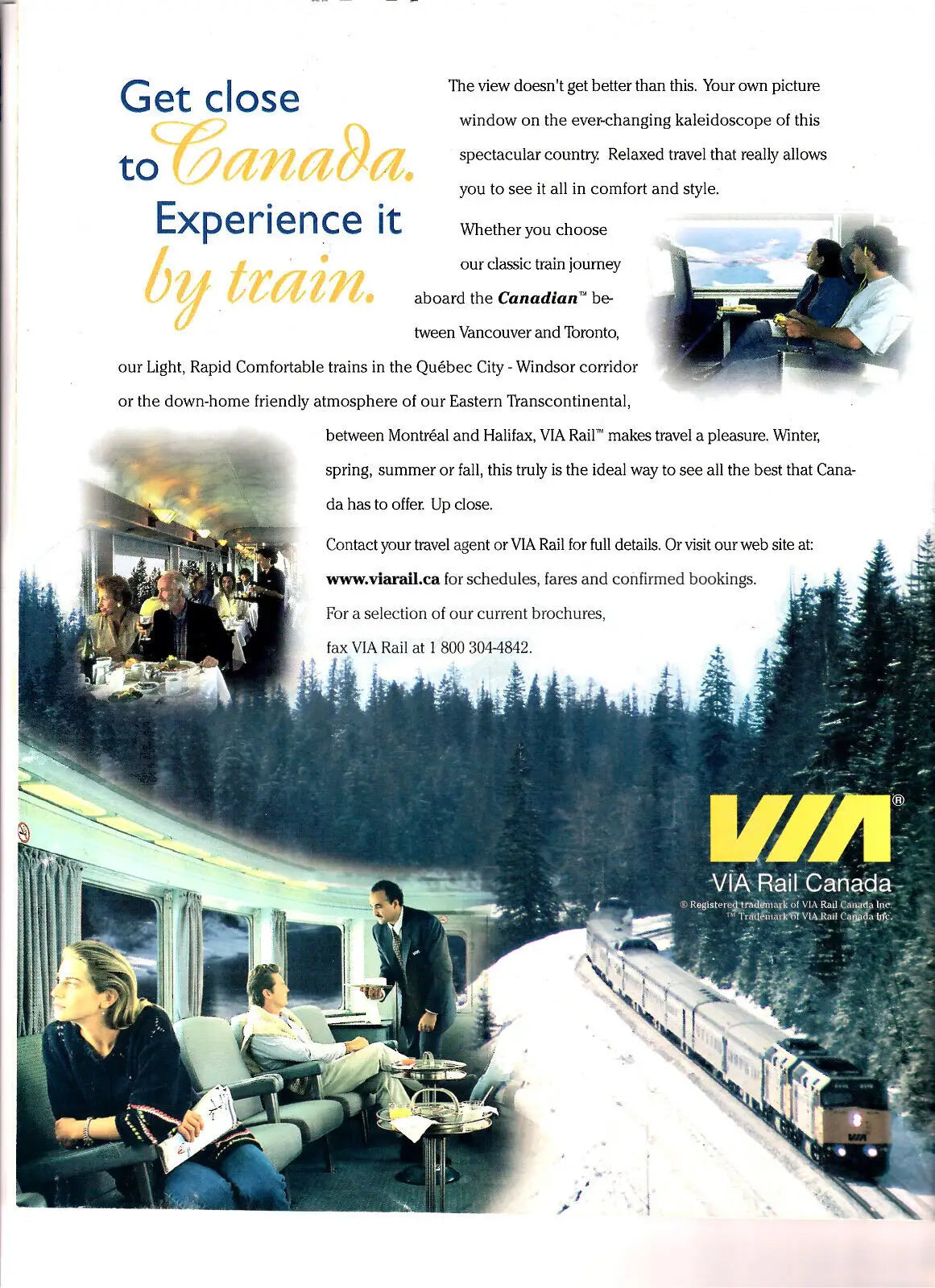VIA Rail Canada advertisement featured in RailNews #428 trading cards collection