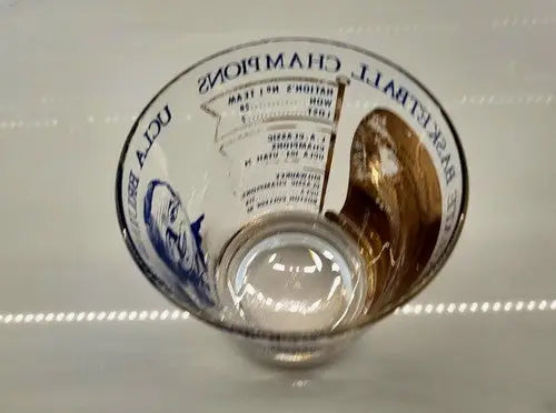 Rare 1964 NCAA UCLA Basketball Coach John Woodan Commemorative Drinking Glass