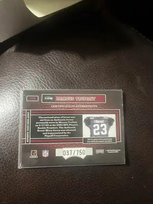 Marcus Trufant Hogg Heaven certificate of authenticity card for playoff hogg heaven product