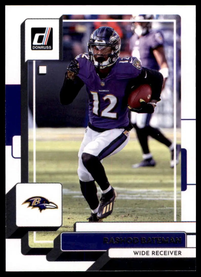 Rashod Bateman football card from 2022 Donruss Baltimore Ravens product