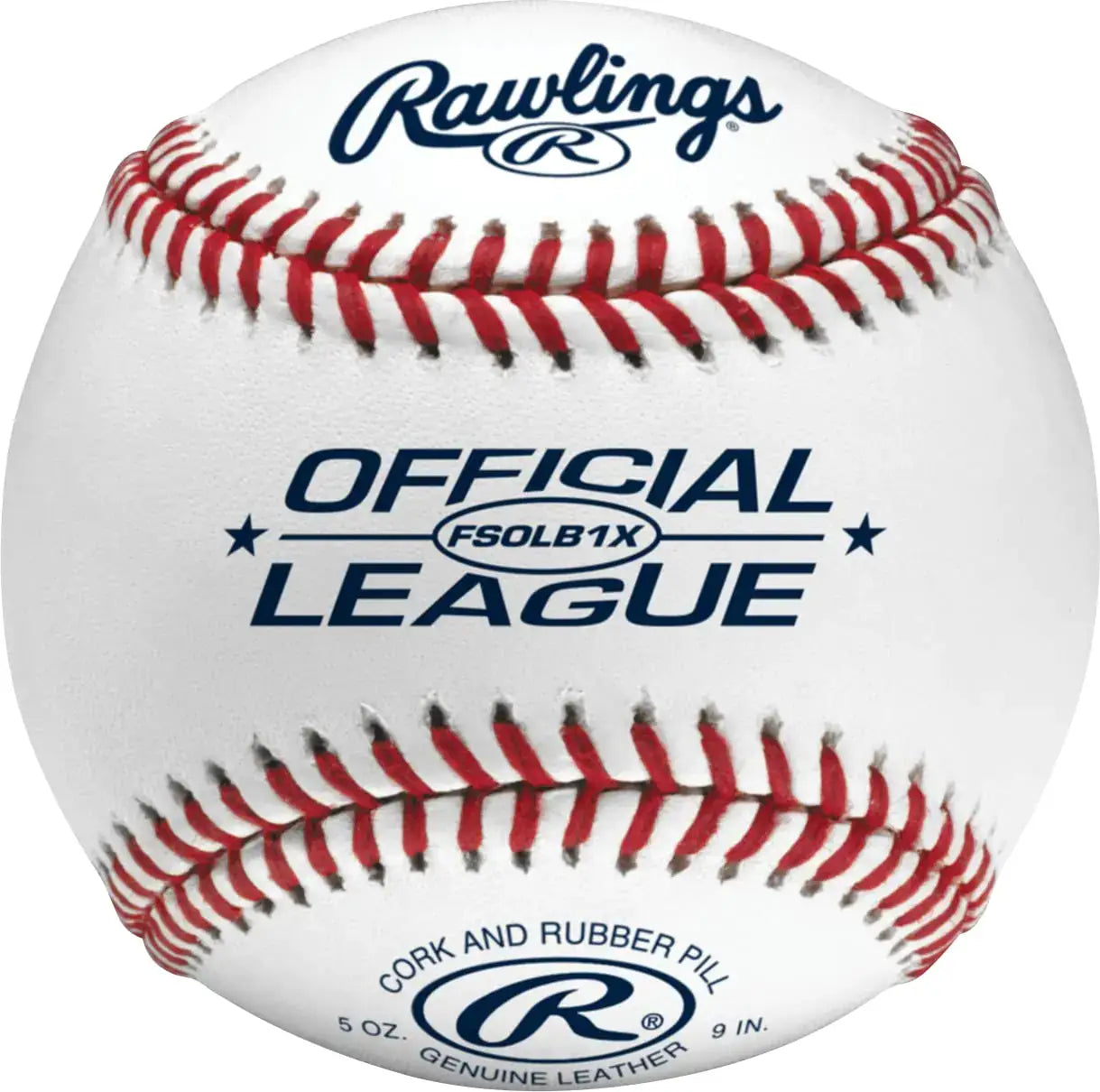 White flat seam baseball with red stitching for recreational practice in a 12-pack