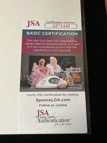 JSA authentication certificate for Red Schoendienst Alvin Dark signed original Sport Magazine