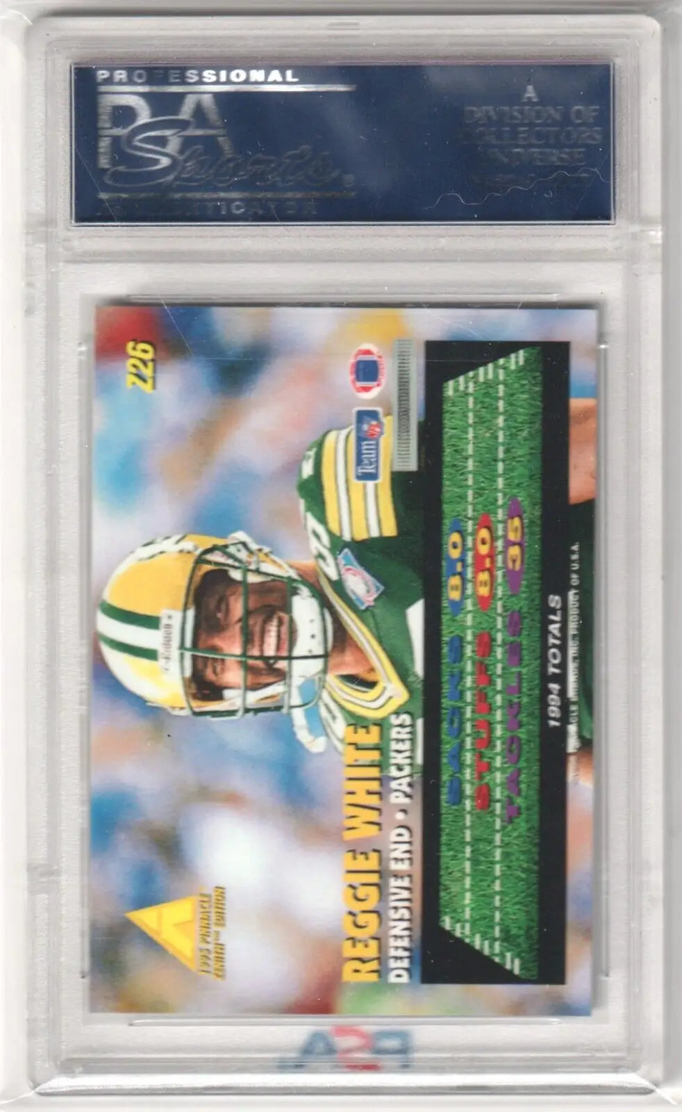 Reggie White 1995 Pinnacle Zenith single card in protective case available with free shipping