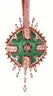 Decorative cracker box Christmas ornament kit with green medallion and red border