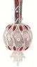 Elegant spherical cracker box Christmas ornament kit with white beading and red accents