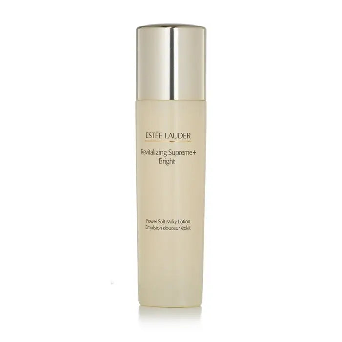 Revitalizing Supreme Bright Power Soft Milky Lotion in tall light bottle with metallic cap