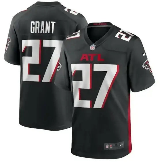 Black NFL Atlanta Falcons Richie Grant Nike Game Jersey with 27 on front and back
