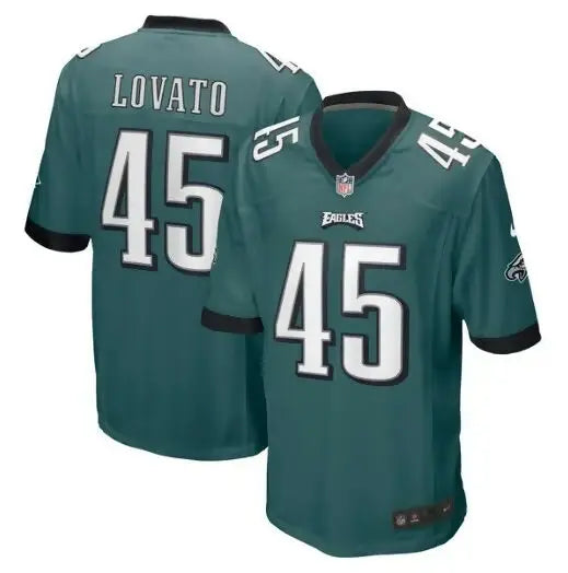 Green Philadelphia Eagles Rick Lovato Nike Game Jersey with LOVATO and 45 on the back