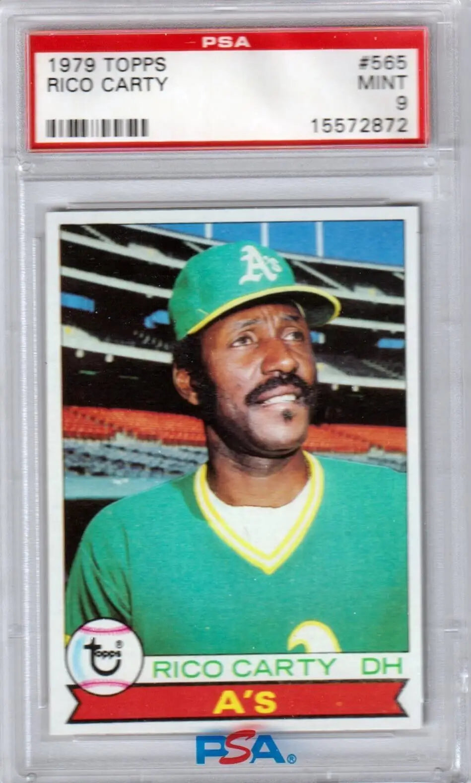 Graded Rico Carty 1979 Topps baseball card PSA 9 Mint collectible from Columbia Hobby