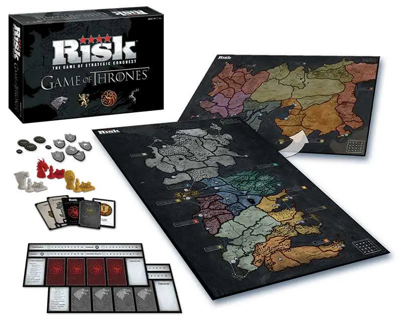Game of Thrones edition of Risk with pieces and map to represent noble houses