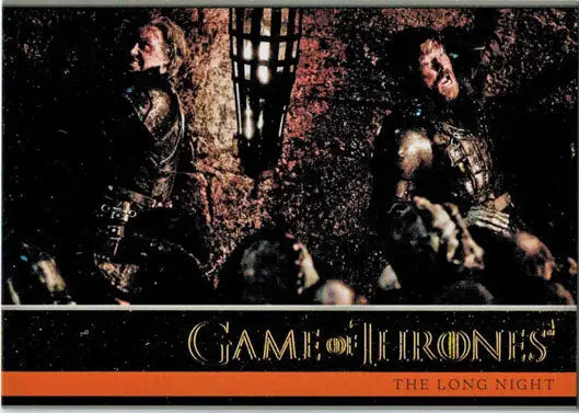 Gold Parallel trading card from Thrones Season 8 featuring a dark scene