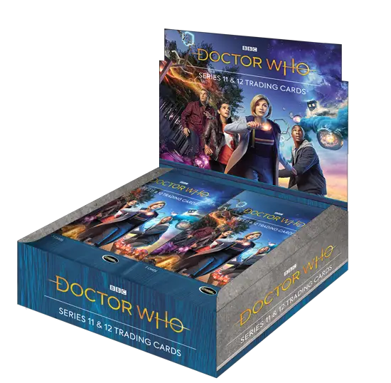 Doctor Who trading card box featuring limited edition packs and chase cards from Rittenhouse