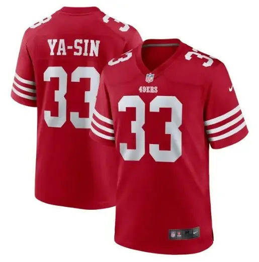 Red San Francisco 49ers football jersey with number 33 from Nike Team Game collection