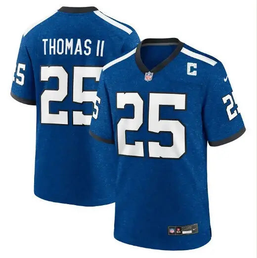 Blue Rodney Thomas II Indianapolis Colts Nike Game Player Jersey with white numbers and lettering