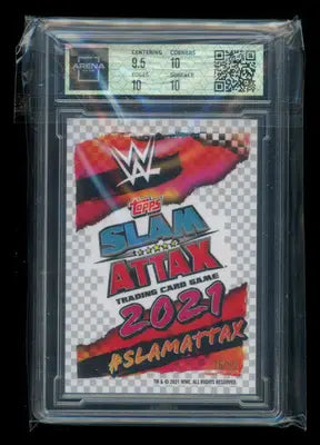 Graded 2021 WWE Slam Attax Roman Reigns #165 Green Refractor trading card