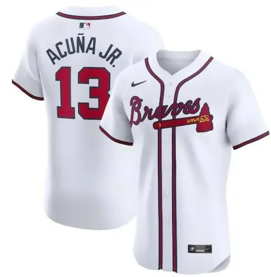 Atlanta Braves Ronald Acuña Jr. Nike White Home Elite Baseball Jersey