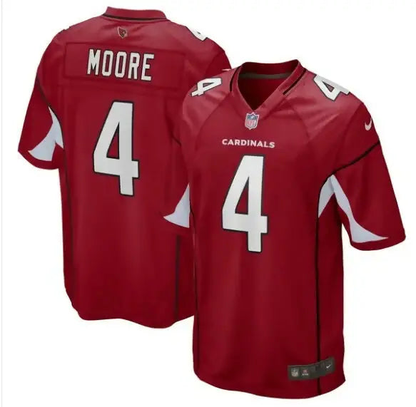 Red Arizona Cardinals Rondale Moore NFL jersey with number 4 for team fans
