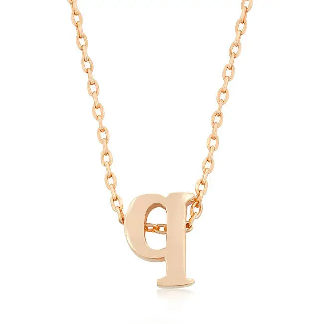 Rose Gold Finish Intiial Q Pendant - Pendants