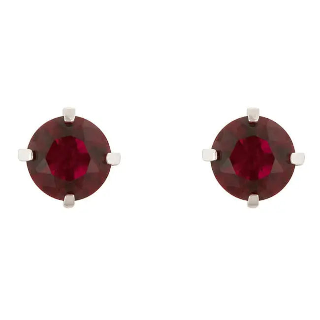 Ruby Cubic Zirconia Studded Earrings - Earrings