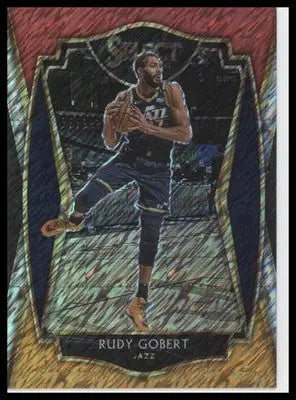 Rudy Gobert basketball card from Panini Select Red White Orange Shimmer series