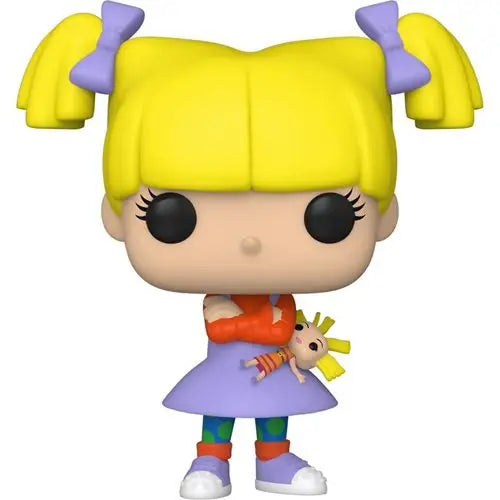 Funko Pop vinyl figure of Rugrats Angelica Pickles in purple dress and yellow pigtails