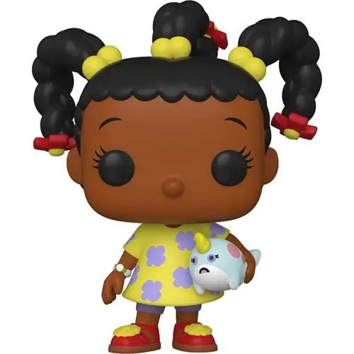 Funko Pop figure of Rugrats Susie Carmichael with pigtails and a unicorn toy