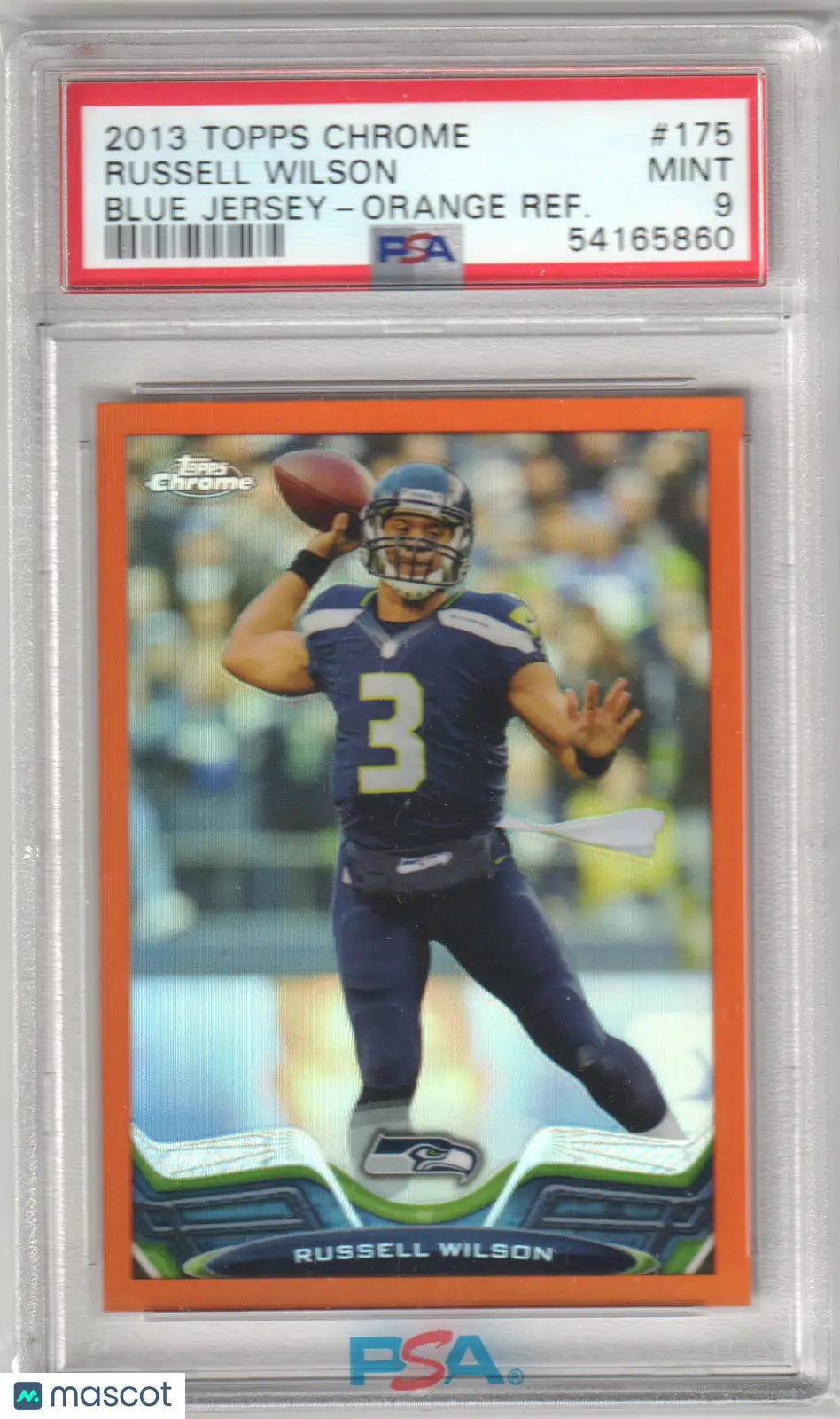 2013 Topps Chrome Russell Wilson Orange Refractor PSA 9 Mint football card Columbia Hobby