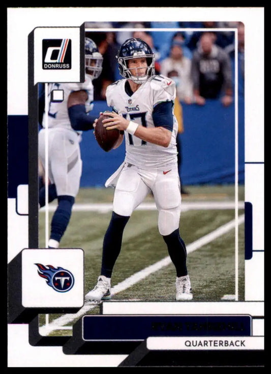 Football trading card of Ryan Tannehill from 2022 Donruss Tennessee Titans series