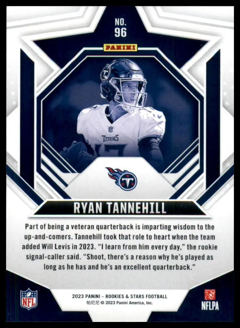 Football trading card of Ryan Tannehill from Panini Rookies & Stars 2023 Tennessee Titans