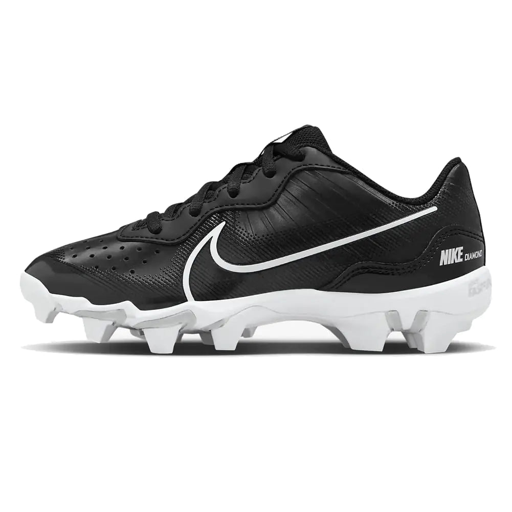 Nike Alpha Huarache 4 Keystone Boys Rubber Baseball Cleats SZ 5.5 Black | White