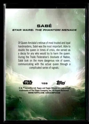 ? Sabé — 2025 Topps Chrome Star Wars #159 ?
