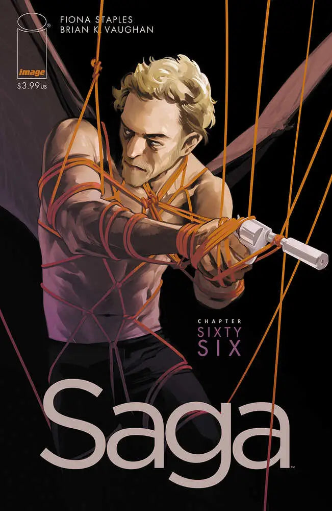 Comic book cover for Saga #66 featuring an archer, ideal for trading cards collectors