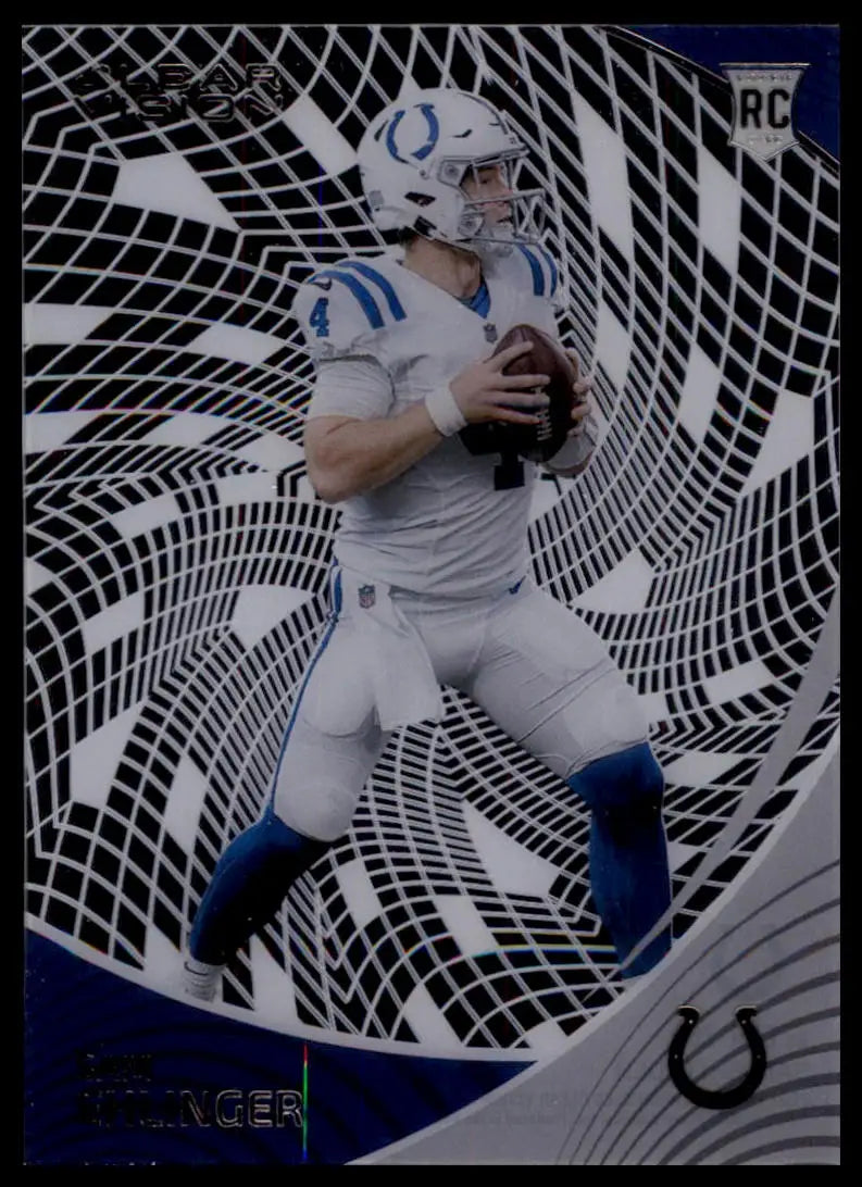 Football card featuring Sam Ehlinger from Panini Chronicles Clear Vision Rookies
