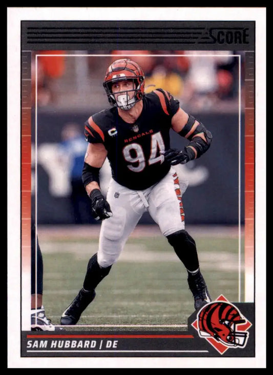 Football trading card featuring Sam Hubbard of the Cincinnati Bengals 2024 Score