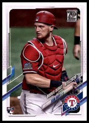 Sam Huff baseball card from Topps Update US71 2021 Texas Rangers collection