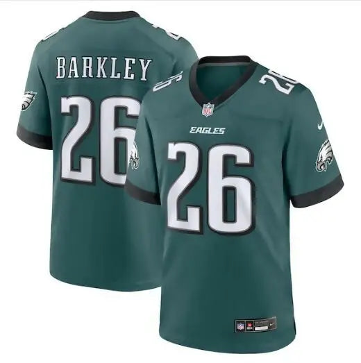 Green Philadelphia Eagles Saquon Barkley jersey with 26 on front and back