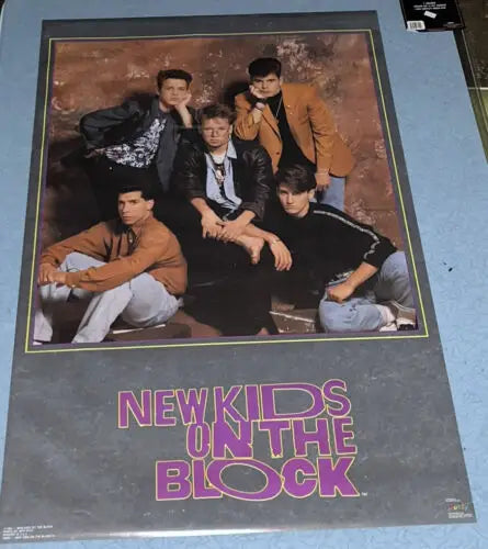 SEALED New Kids on the Block IV 1990 Vintage Funky Original Poster #3280 display