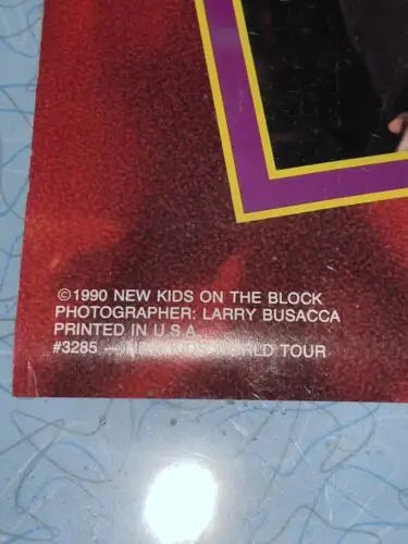 Copyright information on SEALED New Kids on the Block World Tour vintage funky original poster